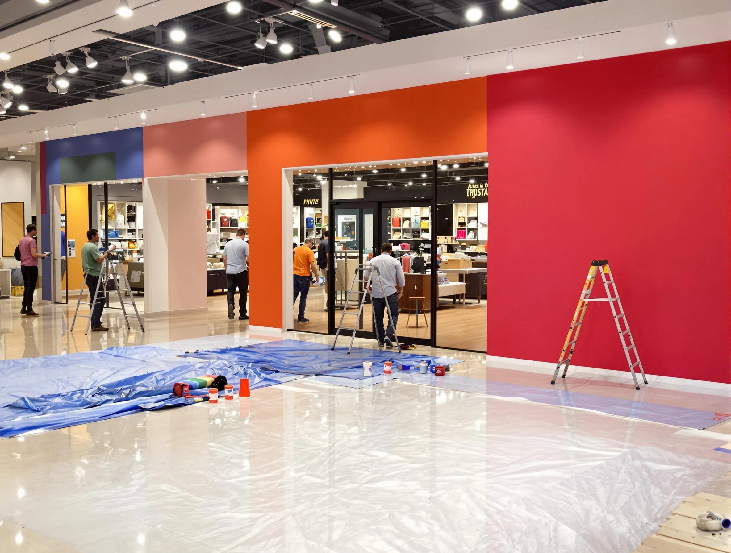 Chandler House Painters painting a commercial interior in Chandler, AZ