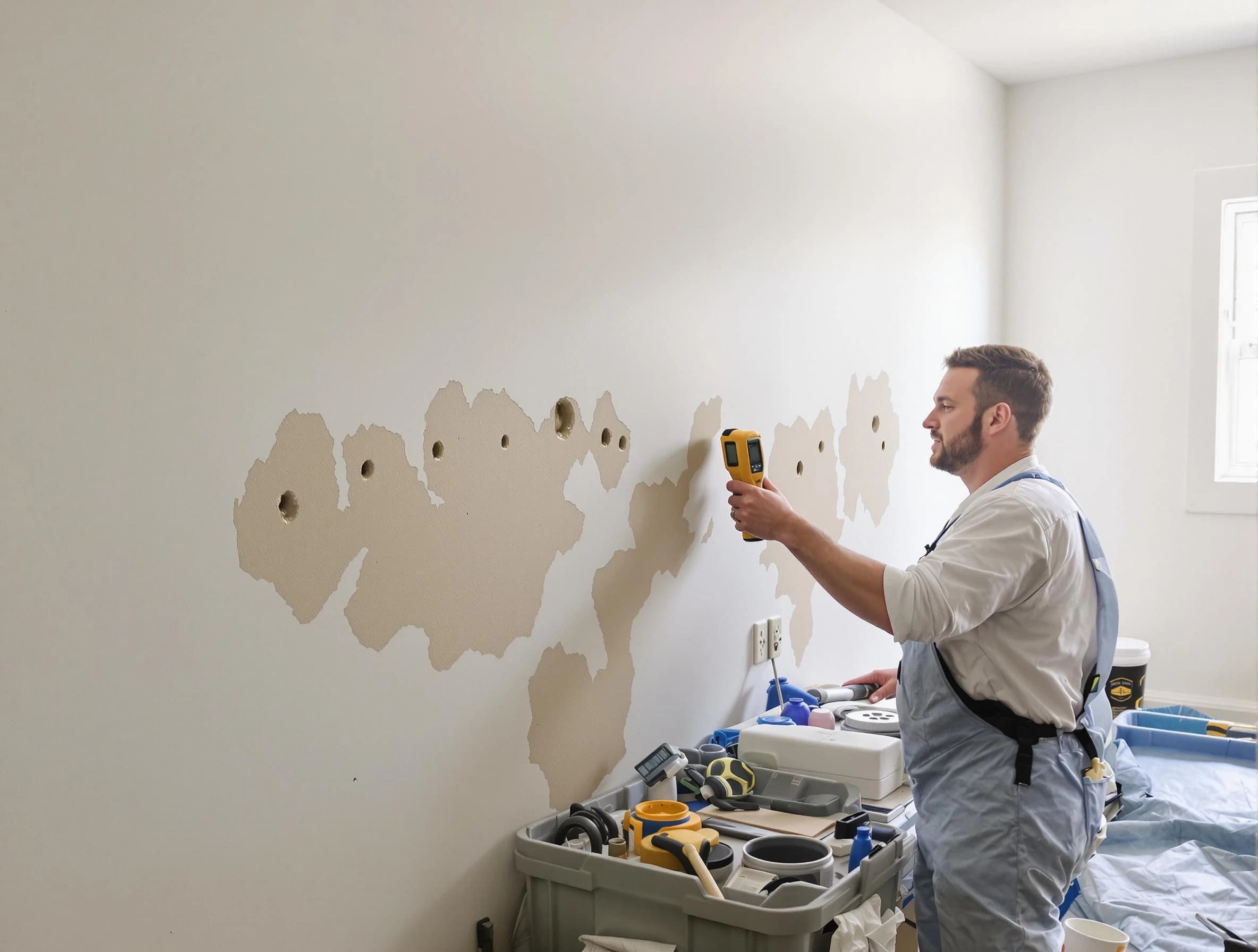 Chandler House Painters repairing damaged drywall in Chandler