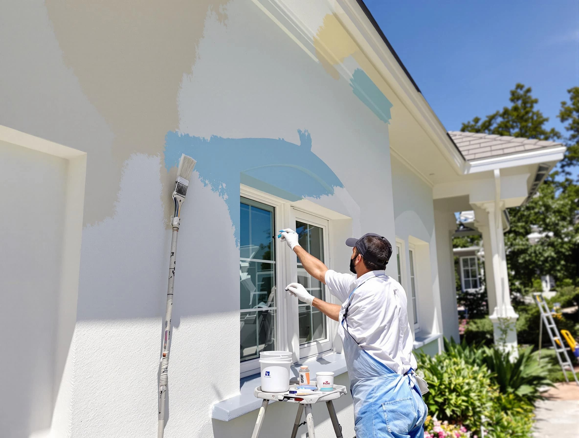 Chandler House Painters professional painting the exterior of a house in Chandler, AZ
