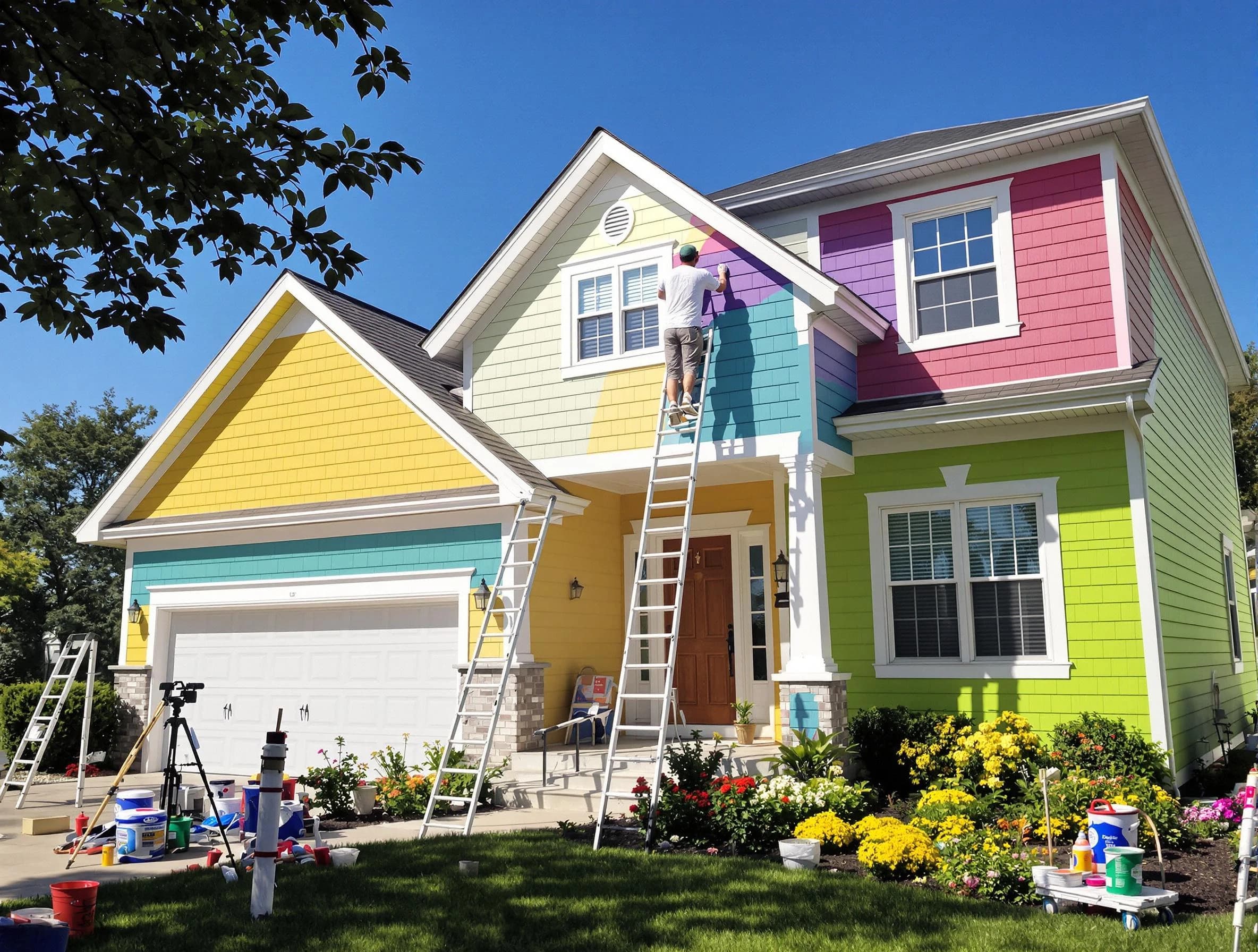 Chandler House Painters professionals painting a home exterior in Chandler, AZ