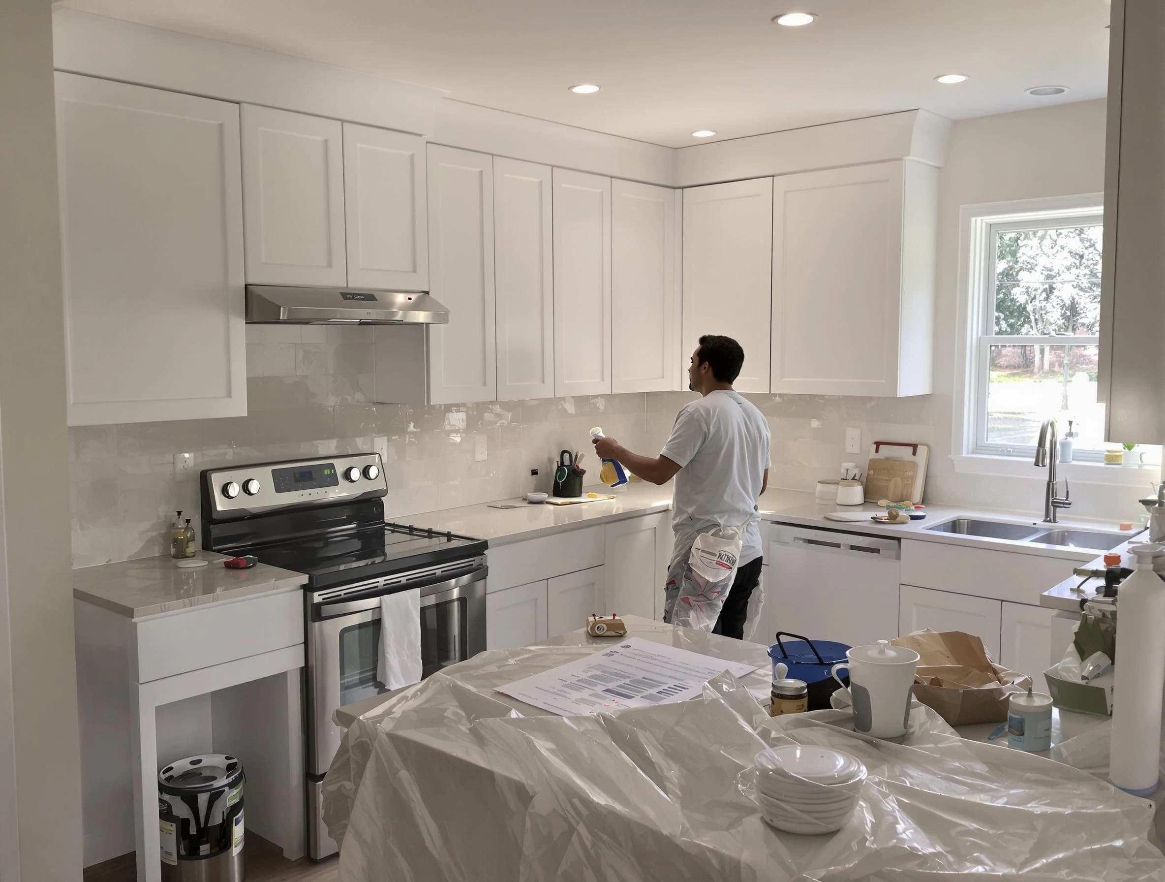 Chandler House Painters performing detailed kitchen painting in Chandler