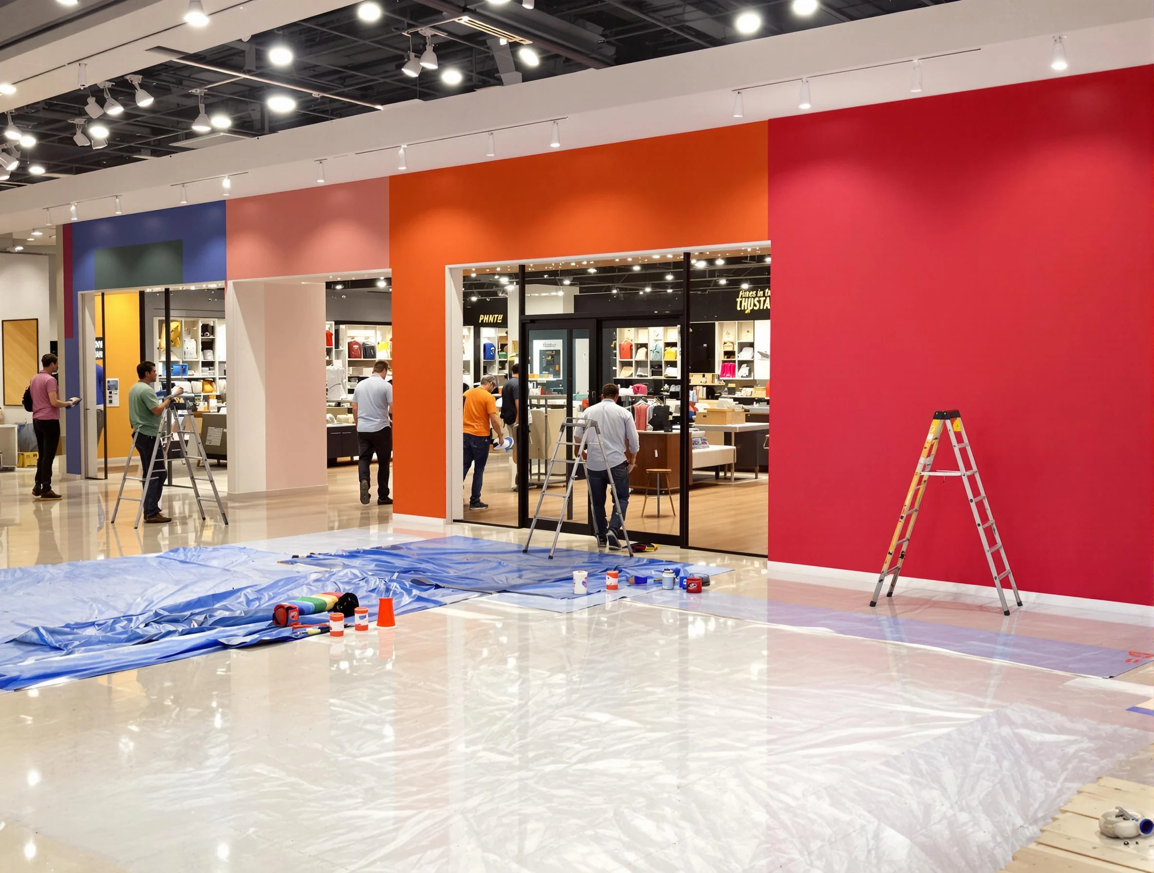 Chandler House Painters painting a commercial interior in Chandler, AZ