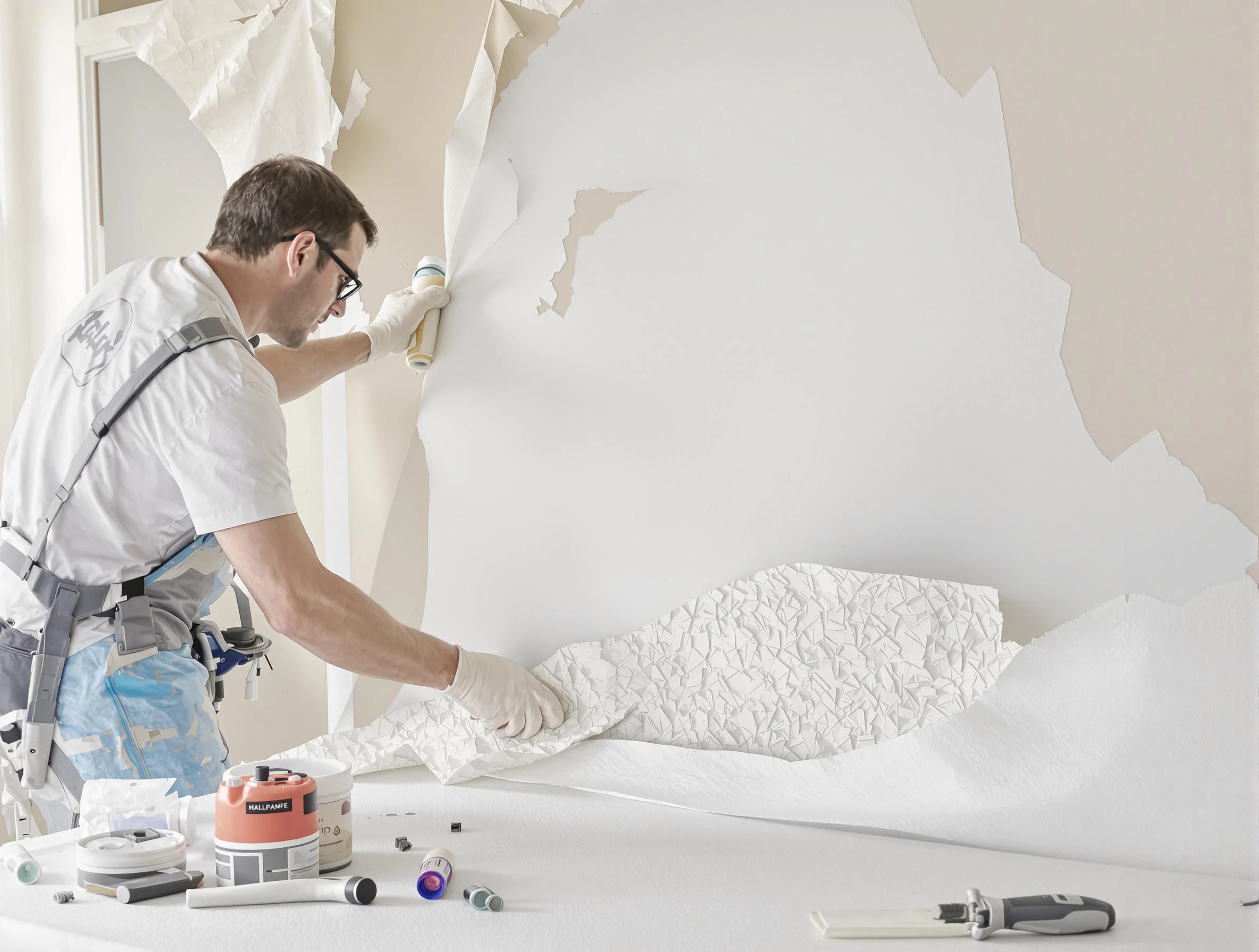 Detailed wallpaper removal and wall prep by Chandler House Painters in Chandler